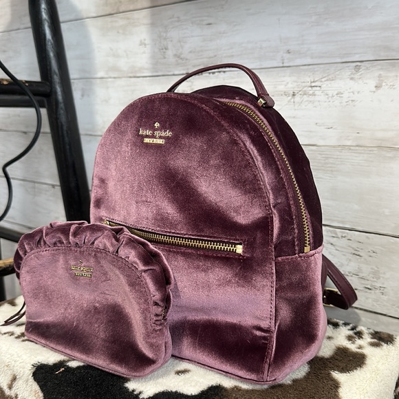 Kate spade velvet mini backpack - Picture 2 of 7